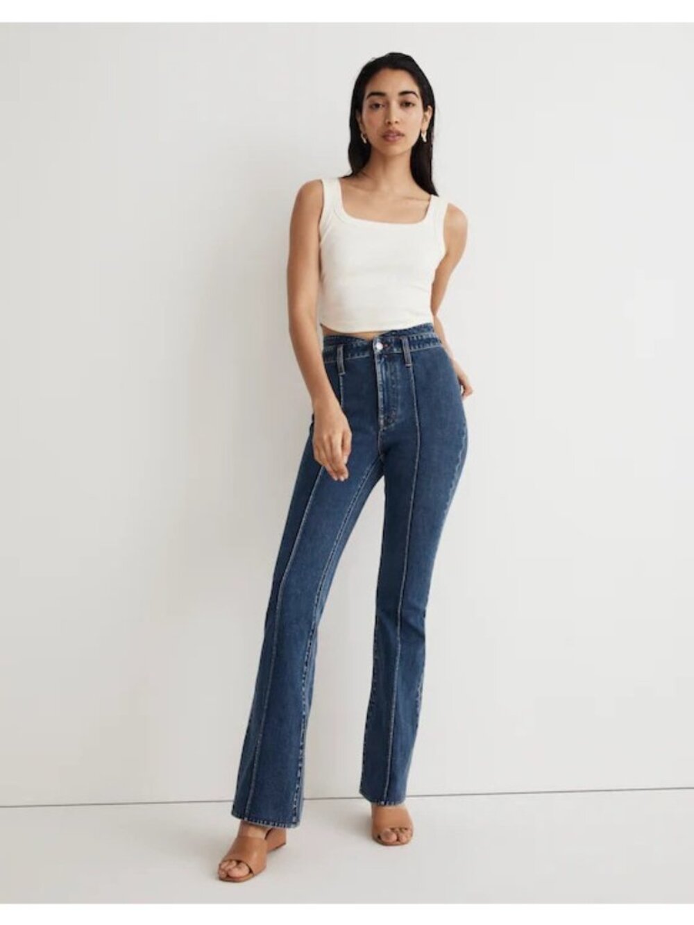Madewell Women's Skinny Flare Leg Jeans Size 28 Dark Wainscot Wash Pintucked